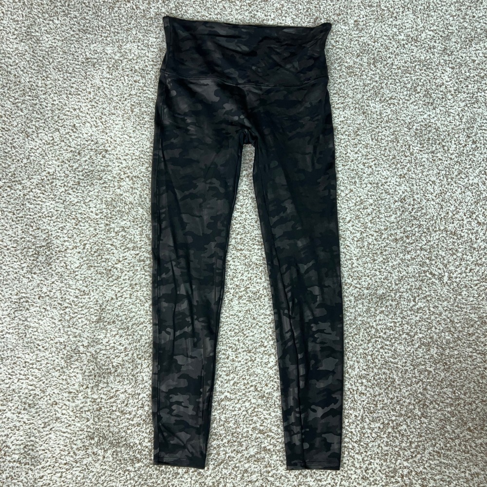 Spanx Leggings Womens Extra Large Black Pants Faux Leather Camo Yoga Athleisure